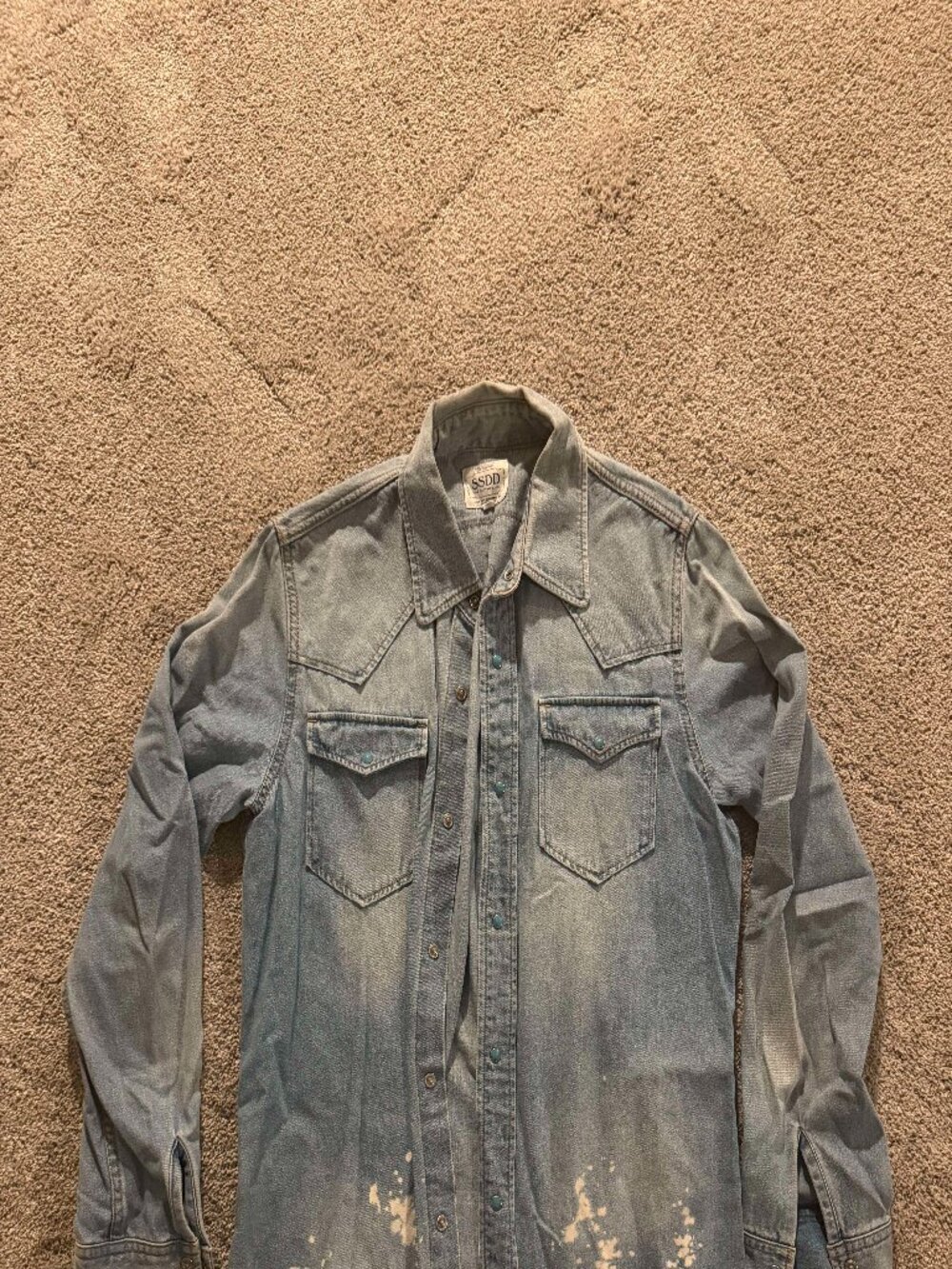 Fuct SSDD bleached Denim Western Shirt